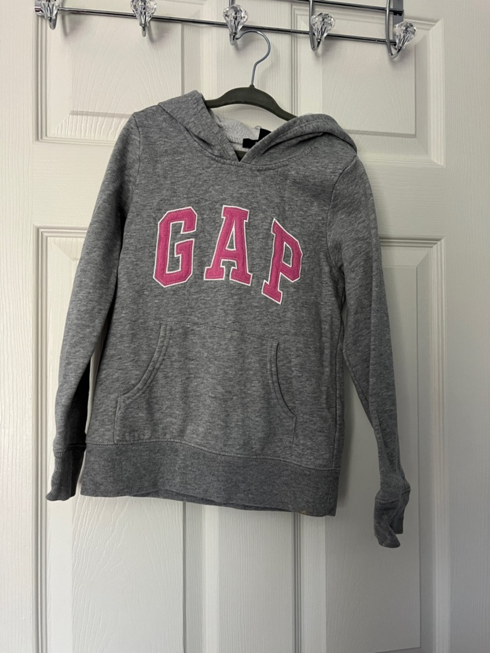 GAP Gray Hoodie with Pink Logo